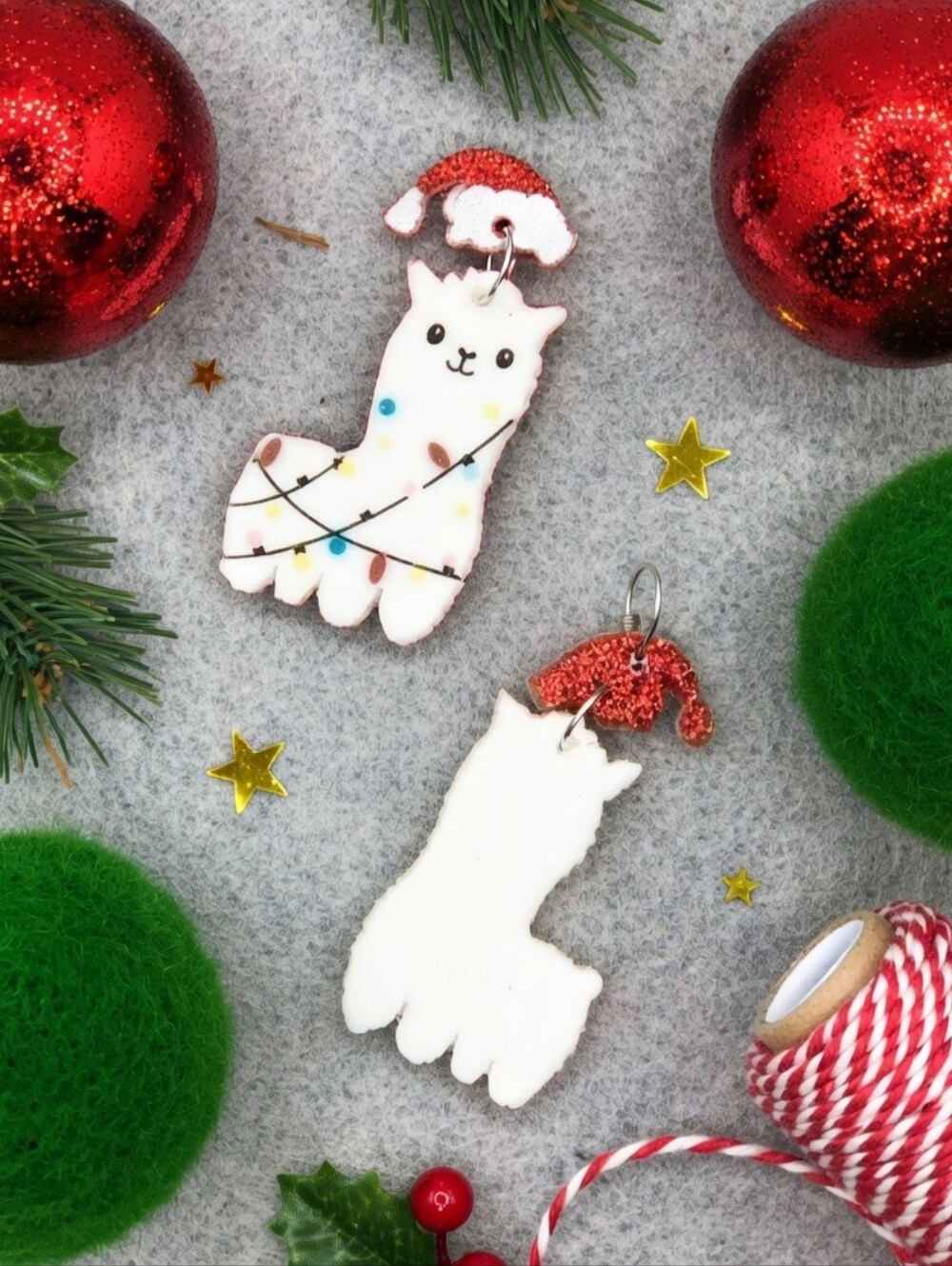 MODCLOTH CHRISTMAS ALPACA EARRINGS - Picture 4 of 5